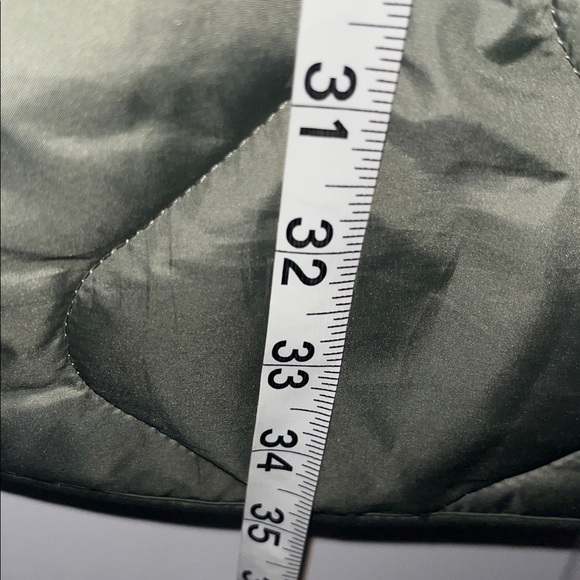 Old Navy Hooded Sherpa Quilted Hybrid Coat Jacket Cream Olive Green - Picture 10 of 13